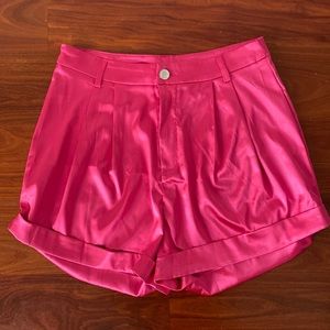 Hot pink Shorts with Marble/Pearl Button!